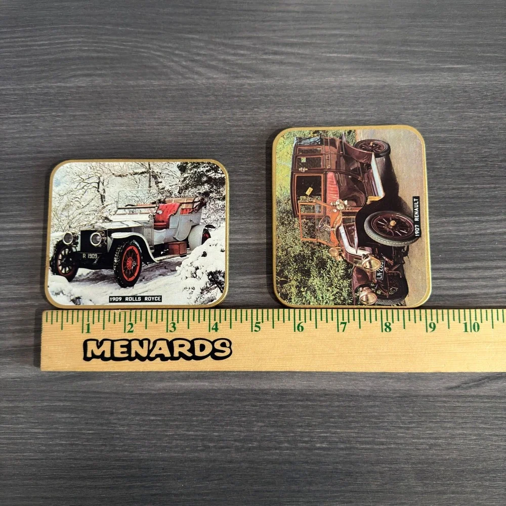 Vintage Jason Coasters Set 6 Antique Classic Cars Cork Back New‎ Zealand 1900s
